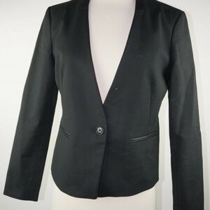 Banana Republic Women's Black Cotton Blazer Jacket